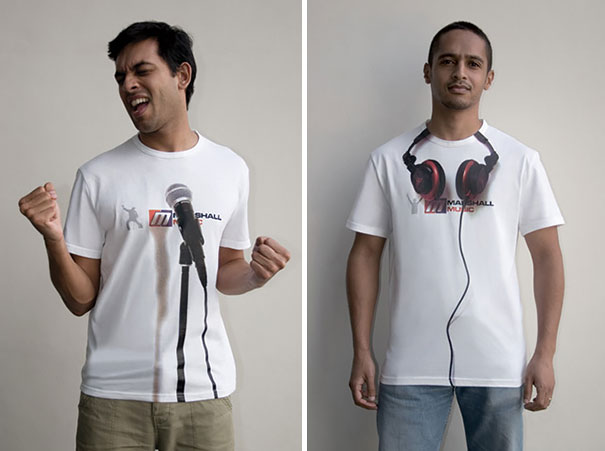 desain kaos musik gambar headset dan microphone