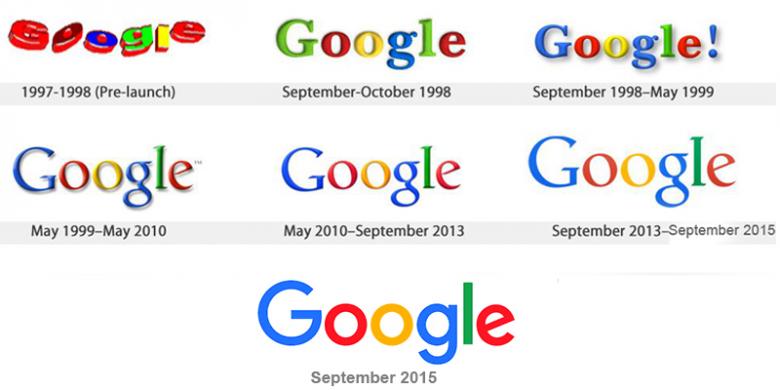Desain logo Google dari masa-kemasa