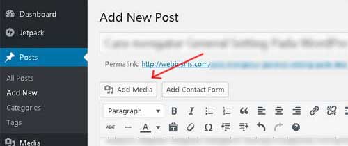 menambahkan gambar di postingan wordpress