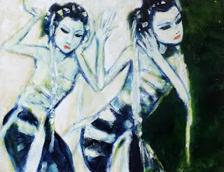 Dua Penari (2009) karya Jeihan - Pelukis Terkenal Indonesia