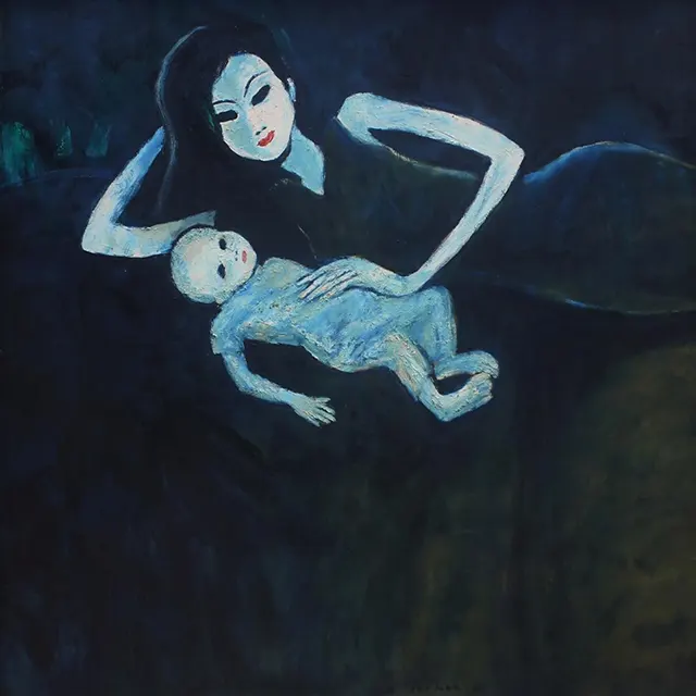 Ibu dan Anak (2002) karya Jeihan - Pelukis Terkenal Indonesia