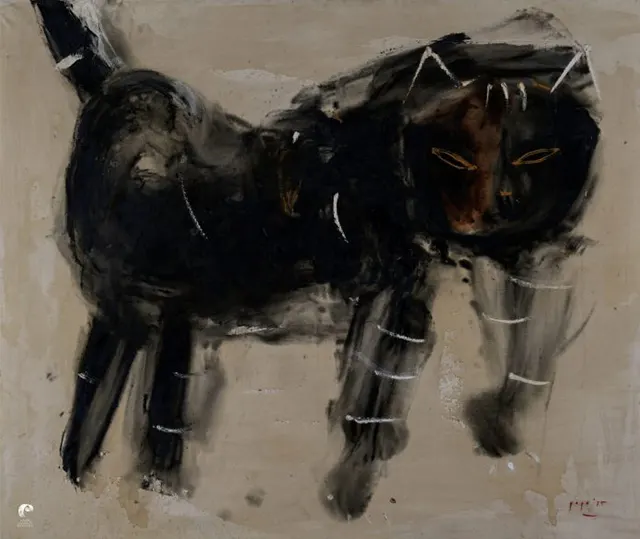 Kucing, (1975) karya Popo Iskandar - Pelukis Terkenal Indonesia