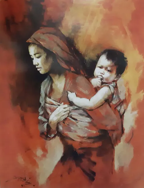 Lukisan Ibu dan Anak karya Basoeki Abdullah.
