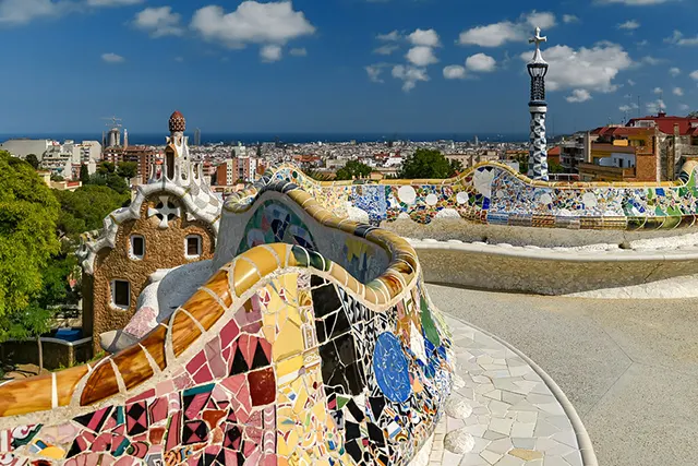 Seni rupa murni Antoni Gaudí, Park Güell, Barcelona - Jorge Franganillo