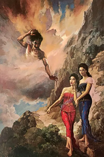 Lukisan Basoeki Abdullah, Gatotkaca dan Para Putri Arjuna, Pergiwa-Pergiwati