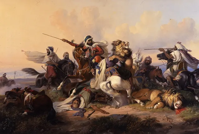 Lukisan Lion Hunt karya Raden Saleh