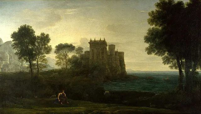 Lukisan Naturalis The Enchanted Castle, (1664) karya Claude Lorrain