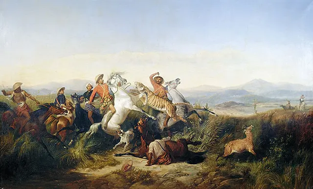 Lukisan Perburuan Rusa, (1846) karya Raden Saleh